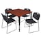 Regency Tables > Height Adjustable > Square Table & Chair Sets, 48 W, 48 L, 23-34 H, Cherry TB4848CHAPBK44BK - alternate 1